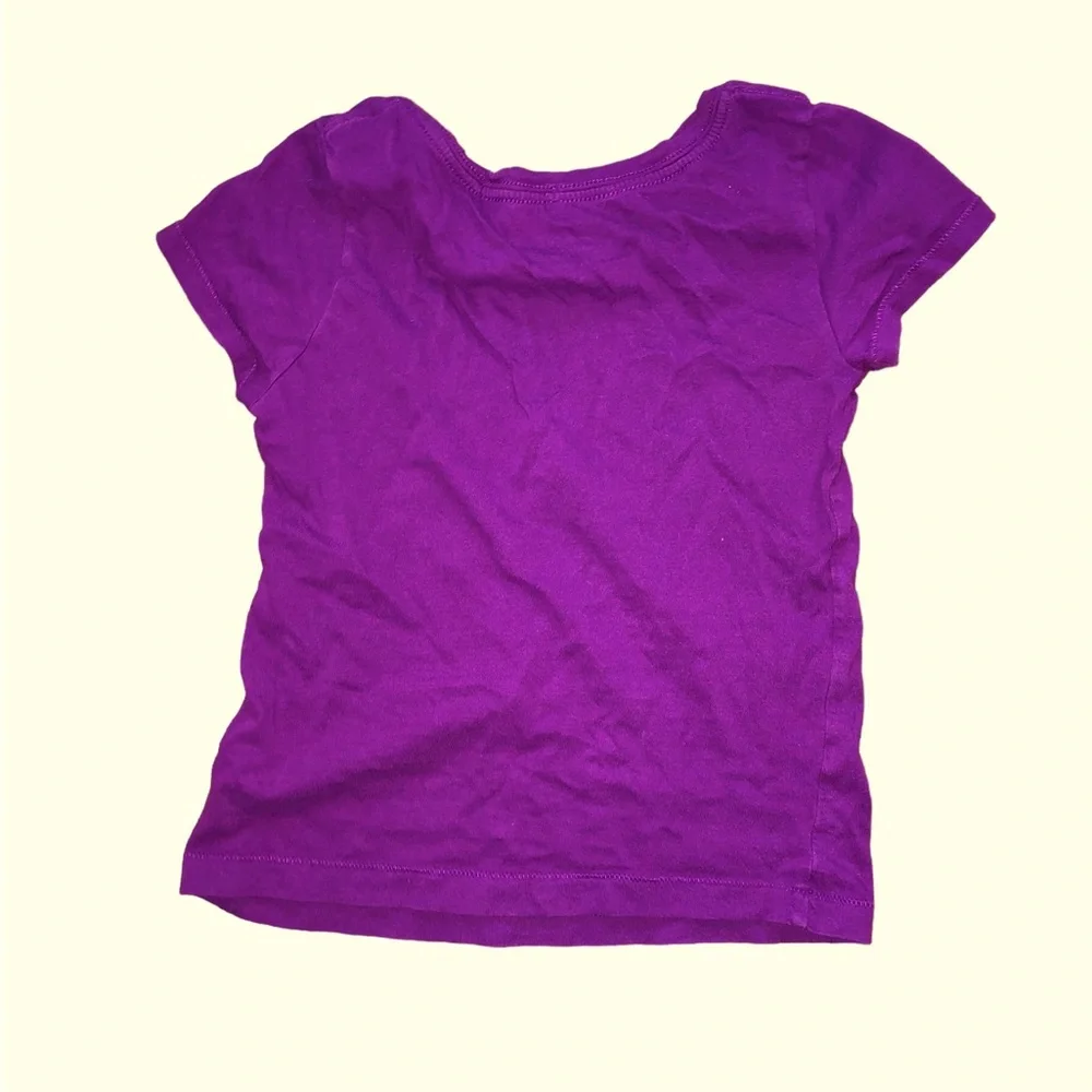 GAP logo Purple‎ Glam Tee with Pink Shiny Accents Sz S 6-7